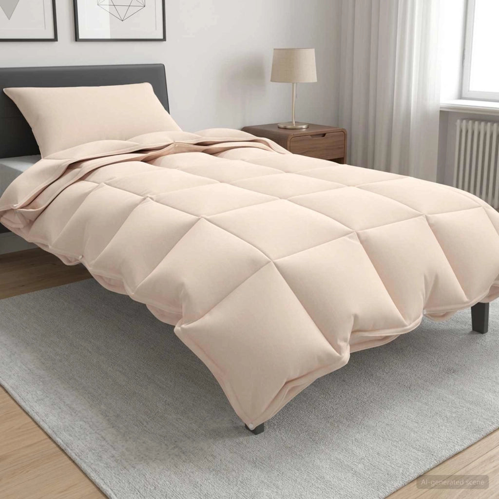 Set di Piumoni Beige 140 x 200 cm Cotone, Kapok, Poliestere 3431431