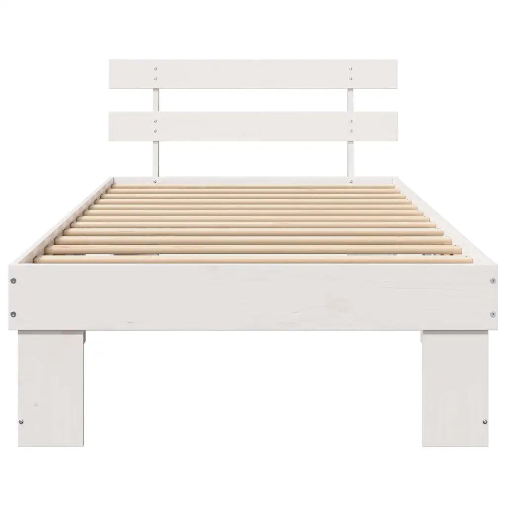 Struttura del letto-Giroletto-Rete del Letto Bianco 90 x 190 cm Pino massello 781627