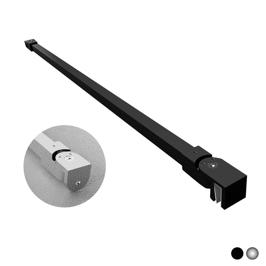 BRACCIO PER WALK IN QUADRO 2 TESTE SNODABILI- cm 45 Nero- DHIMP- pezzi 1