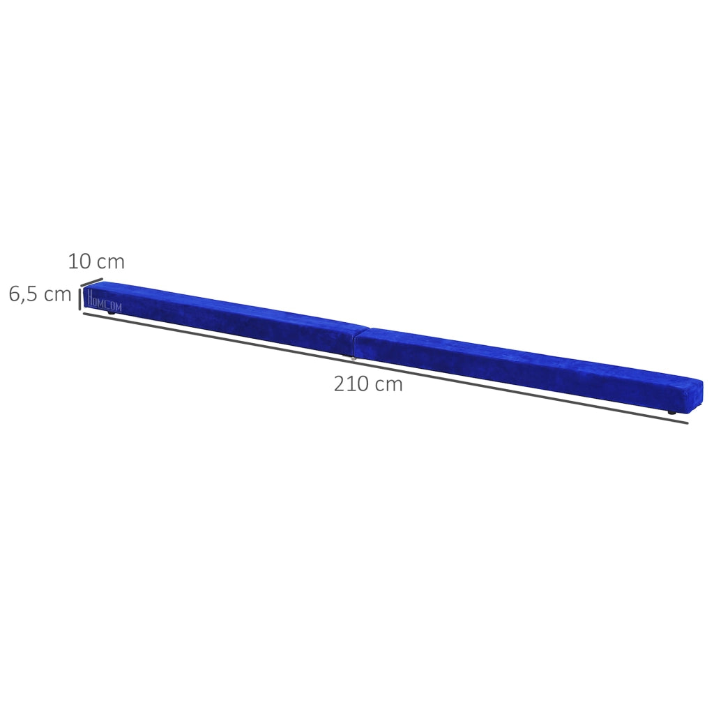 Travetto per Bilanciamento Flessibile e Antiscivolo ¨C Minimal ¨C 210x10x6.5 cm Blu Pelle Scamosciata
