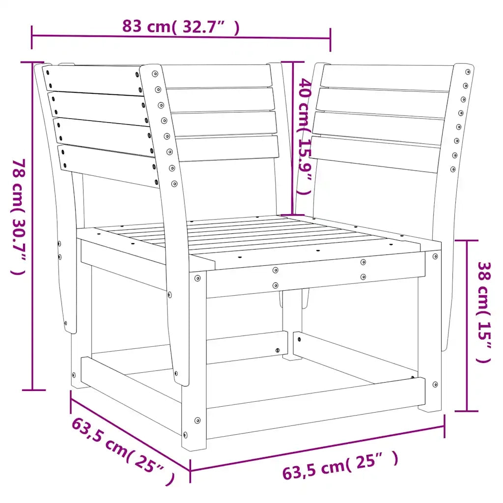 Sedia da Giardino in Legno Massello Pino 844674