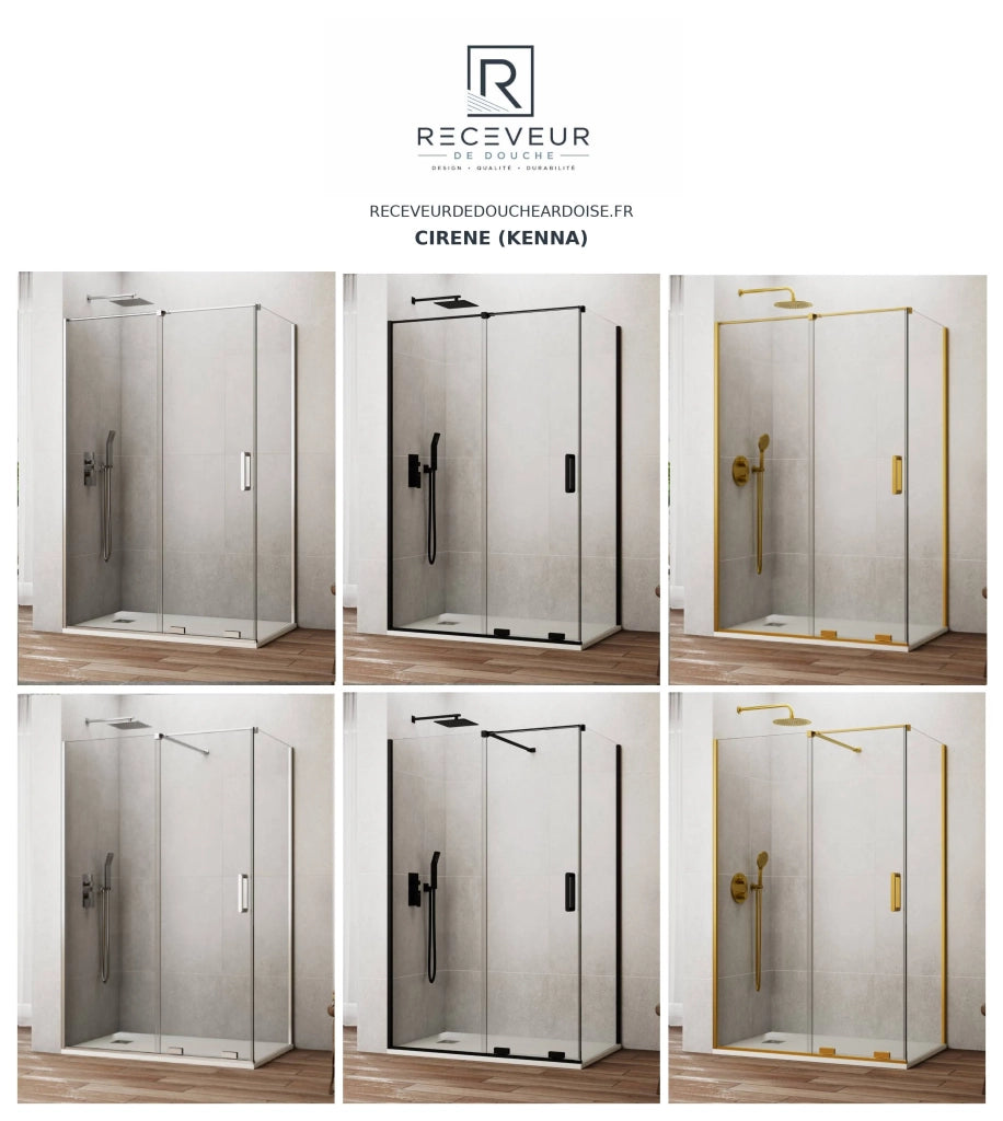 Porta doccia scorrevole 1+1 CIRENE (KENNA) Walk-in100 cm Profilo Cromo