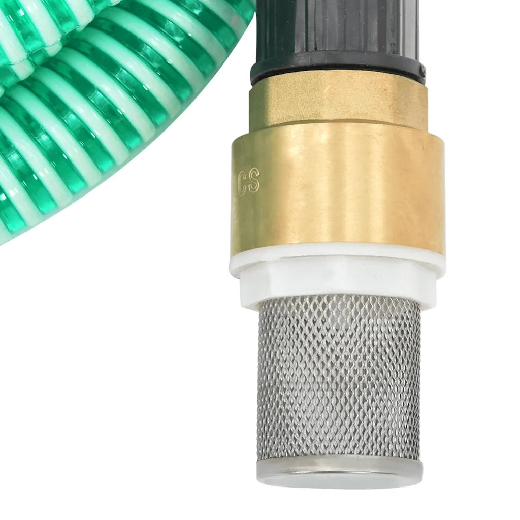 Tubo di Aspirazione con Raccordi in Ottone Verde 1,1" 3 m PVC CFW9925436