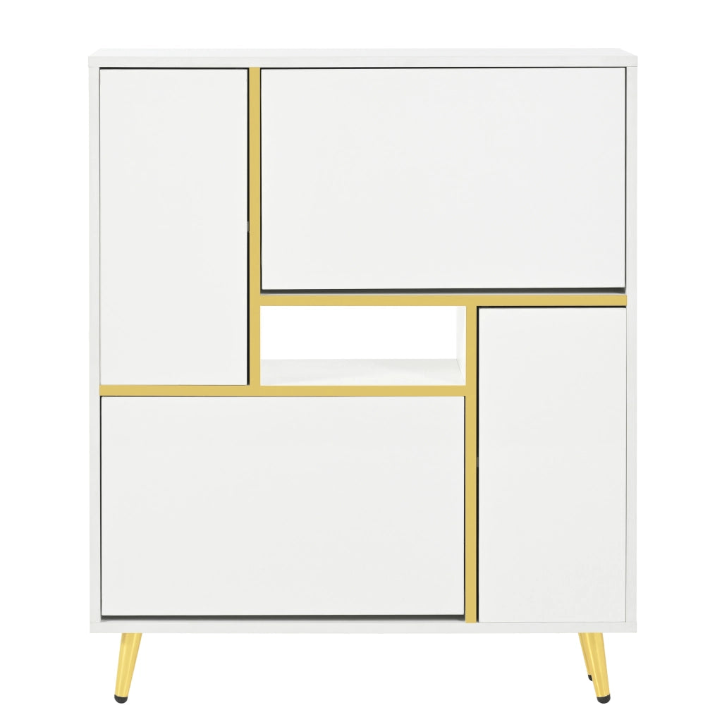 Scarpiera con 2 ante e ripiani regolabili, LED a 16 colori controllabile tramite app, bianca, 80 × 25 × 96 cm