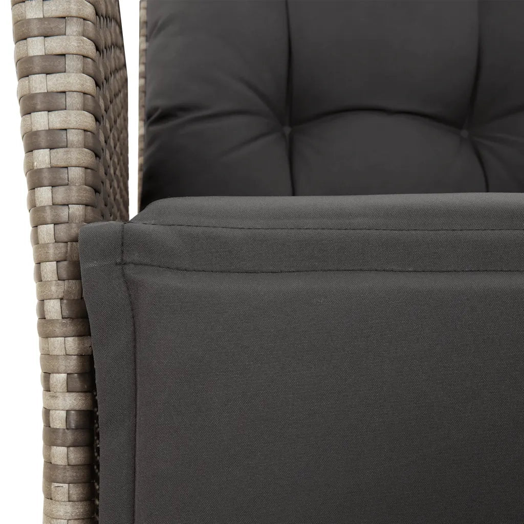Set da Pranzo da Giardino 5 pz con Cuscini in Polyrattan Grigio 3213328