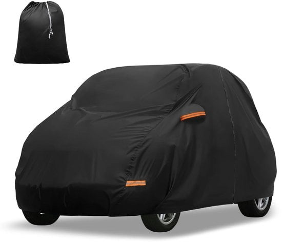 Autohoes per Smart Fortwo 2007-2023 Oxford 210D-PU, per tutte le stagioni, impermeabile, impermeabile al vento, con chiusura a zip sulla parte del conducente, nero