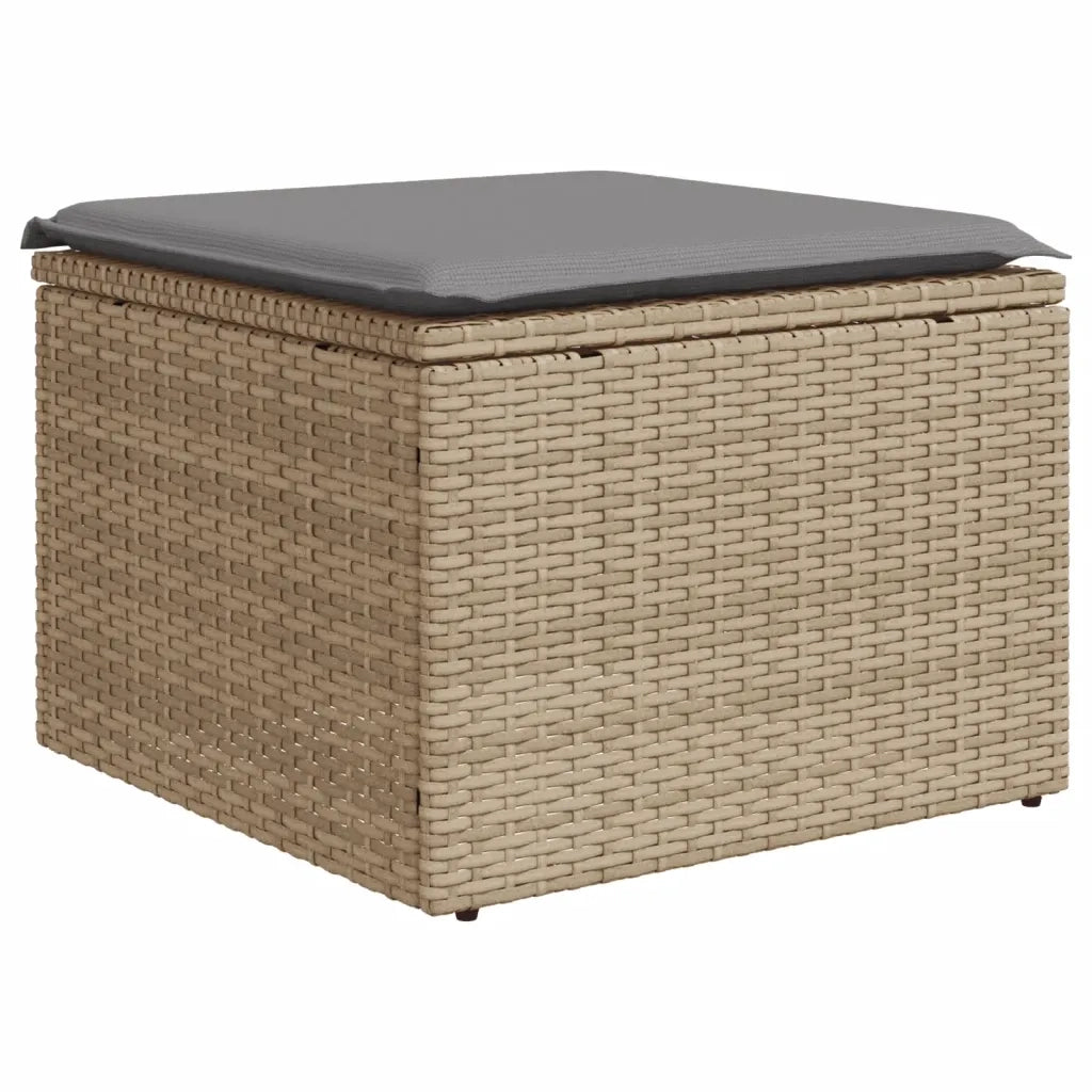 Set Divani da Giardino 12 pz con Cuscini Beige in Polyrattan 3228264