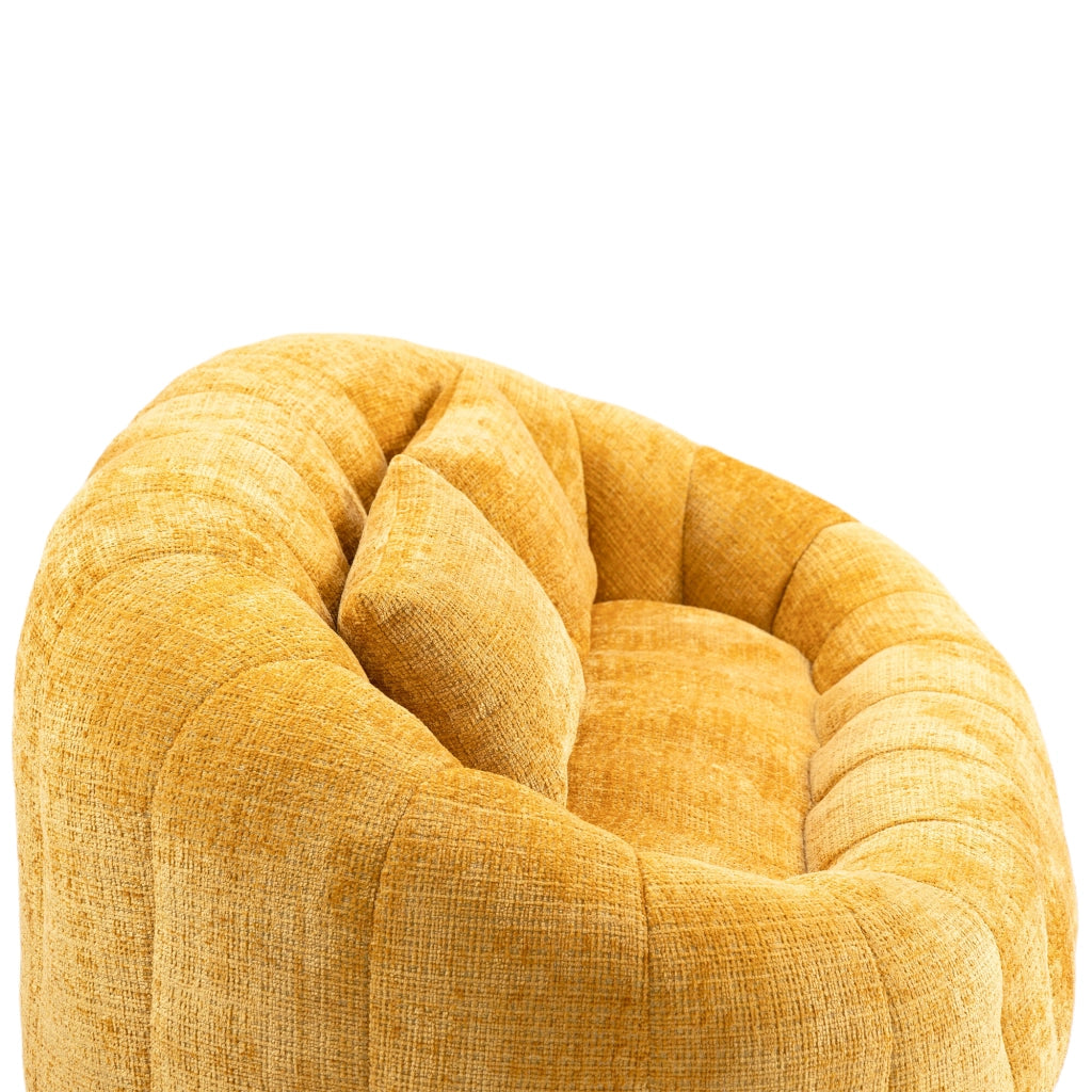 Divano relax in ciniglia gialla 150x95x63 cm; senza installazione