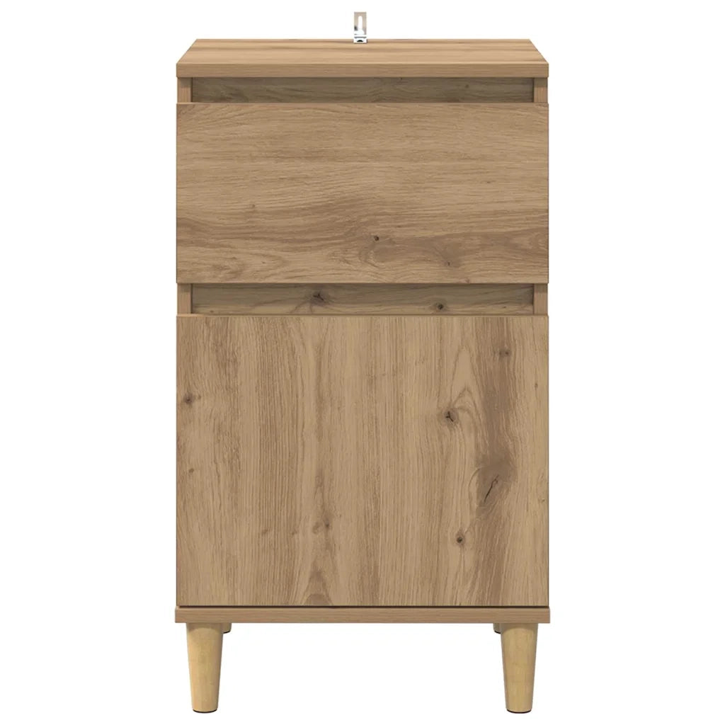 Set di 2 Comodini | Armadio da Notte | Mobiletto da notte Rovere artigianale 40 x 35 x 70 cm