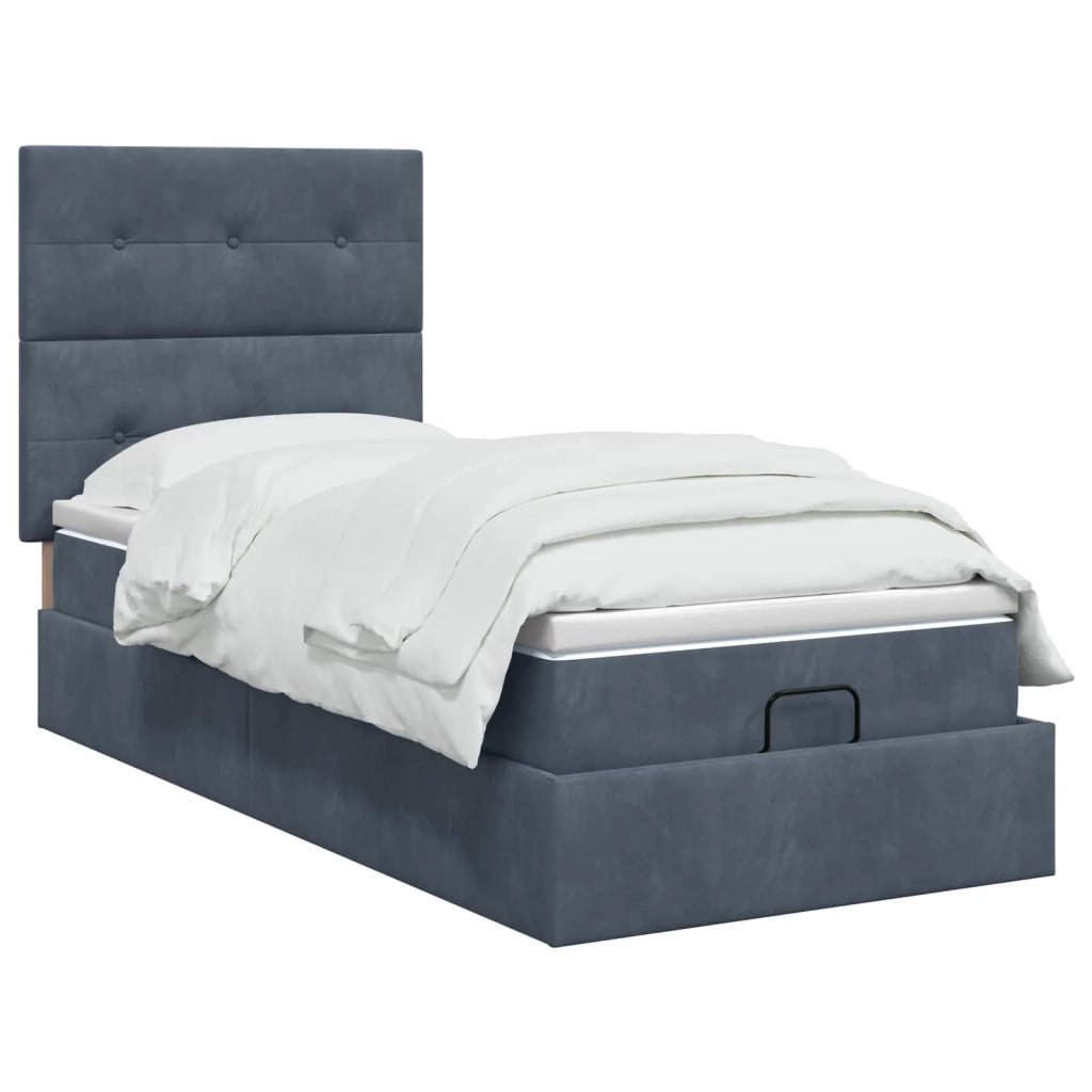 Letto ottomano con materasso Grigio Scuro 80 x 200 cm Velluto 3457684