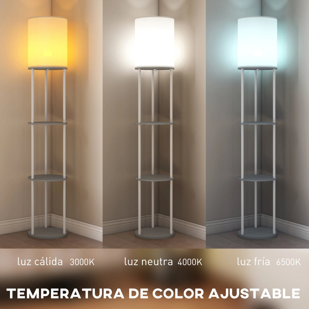 Lampada da Terra con Scaffali ¨C Minimal ¨C Grigio