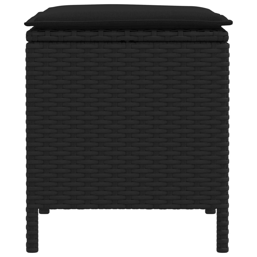 2 pz Poggiapiedi da Giardino Rattan in PE Nero 42025383