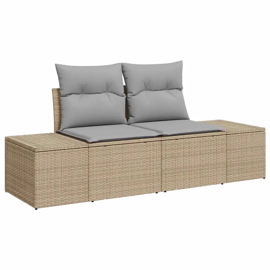 Set Divano da Giardino 8 pcs Beige e Grigio Chiaro Poly Rattan 3355779