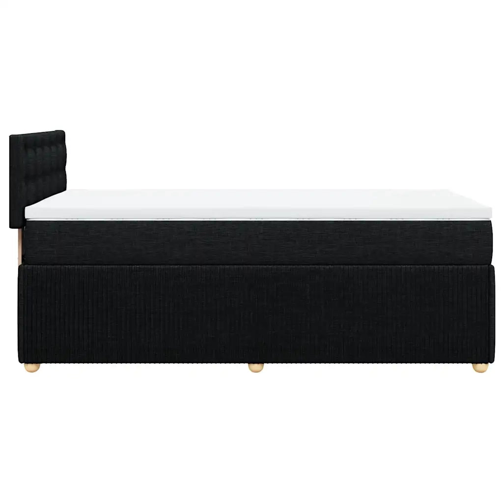 Giroletto a Molle con Materasso-Struttura Letto Nero 80x200 cm inTessuto 346501