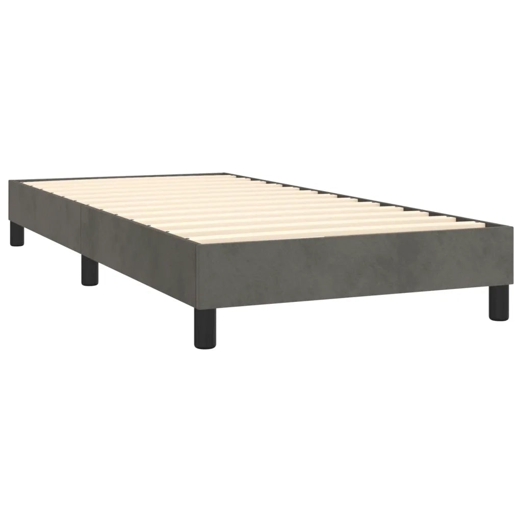 Giroletto a Molle con Materasso Grigio Scuro 100x200 cm Velluto 3131184