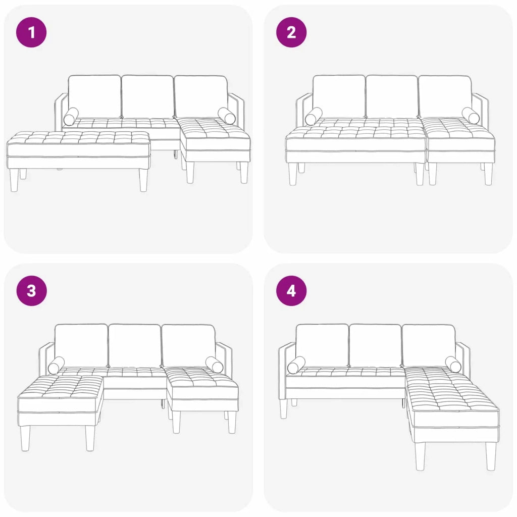 Set di divani 2 pz Grigio chiaro Poliestere 3329252