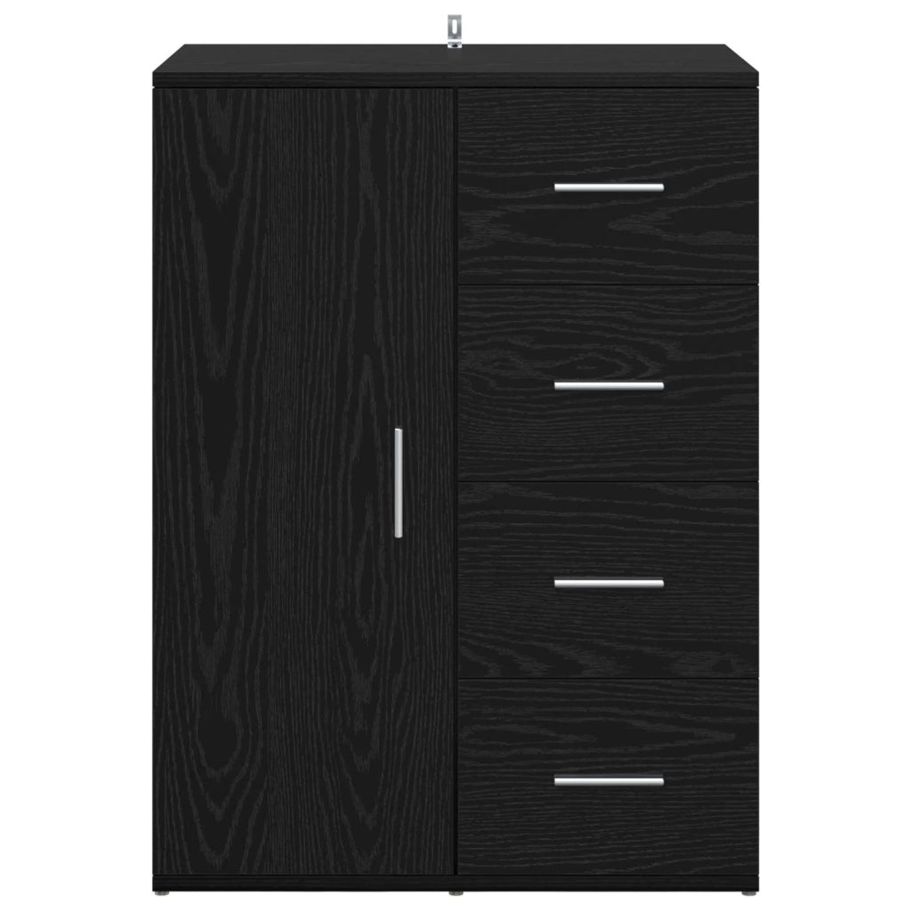 Credenza | Madia | Buffet da pranzo | Armadio da pranzo Rovere Nero 59 x 39 x 80 cm Legno multistrato