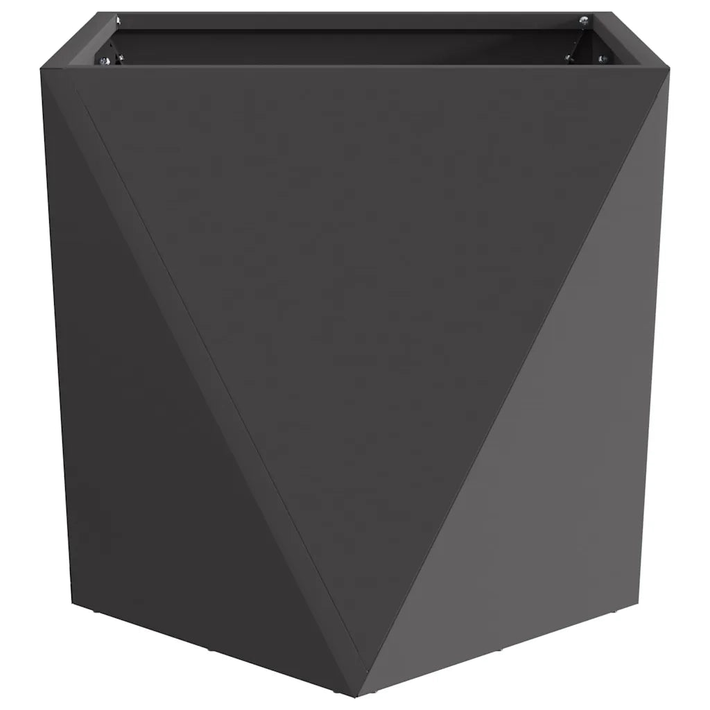Fioriera 2 pcs Nero 50 x 50 x 50 cm Acciaio