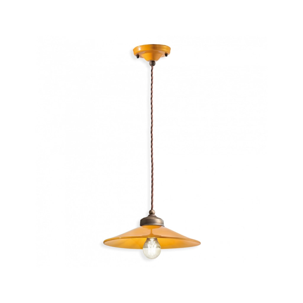Lampadario Vintage Colors Ferro E Ceramica 1 Luce E27 30Cm
