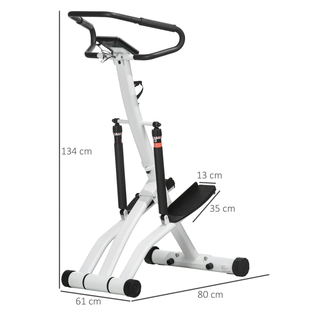 Stepper idraulico 80 × 61 × 134 cm in acciaio nero, LCD, 12 livelli