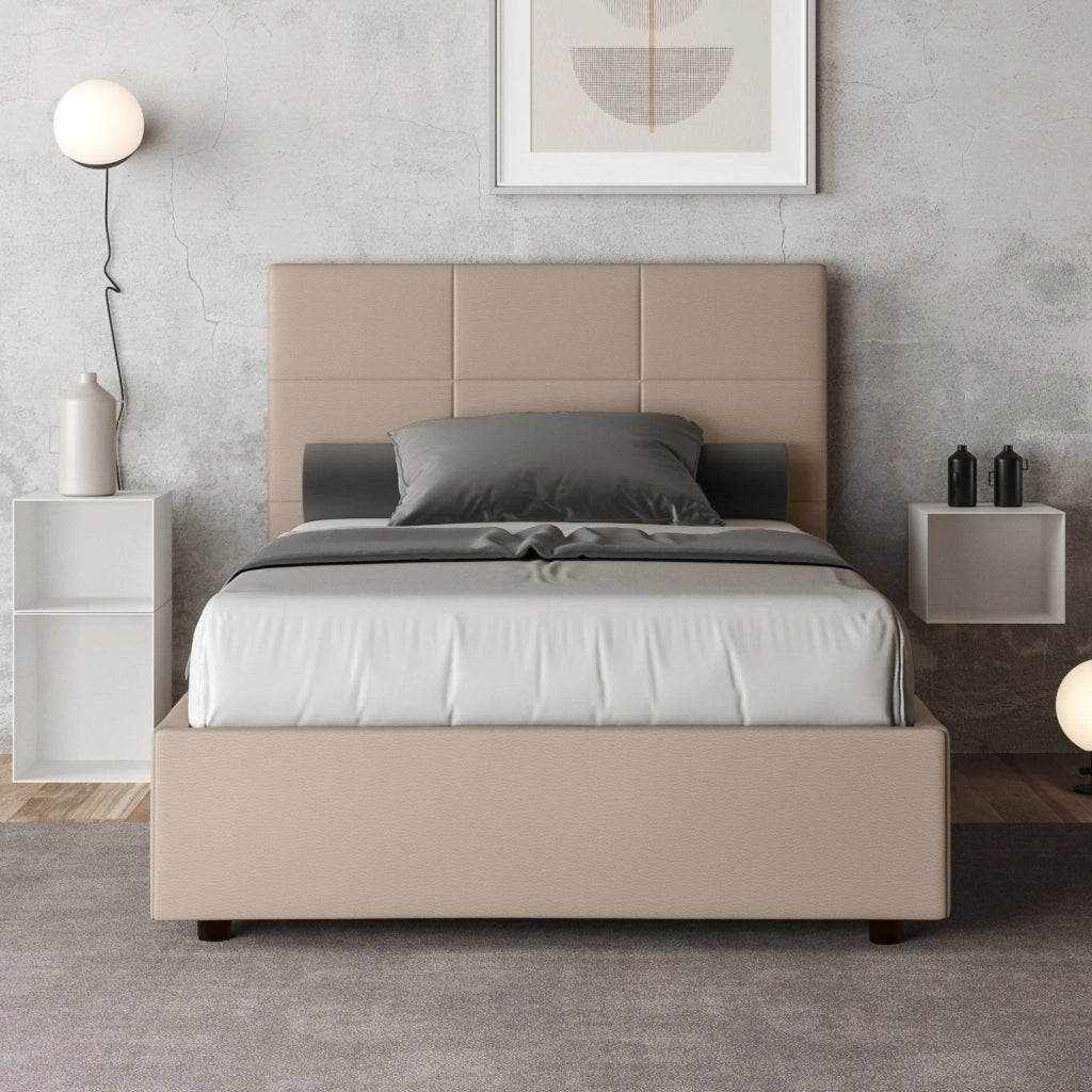 Letto Matrimoniale 160x210 cm Senza Rete Mika Tortora