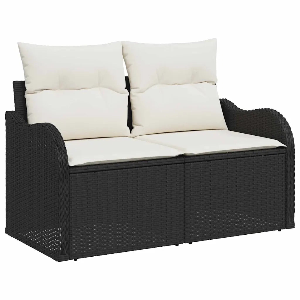 Set Divano da Giardino con cuscino 6 pcs Nero Poly Rattan 3361036