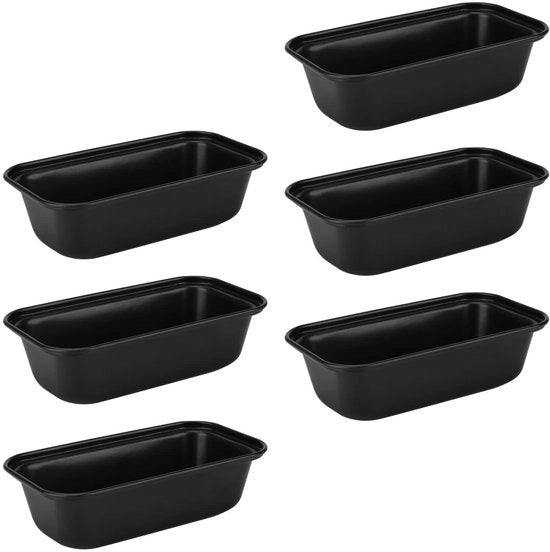 Set di Cottura Mini 6-Pezzi - Stampo Quadrato - Rivestimento Antiaderente - Acciaio Inox Duraturo - 15,6 x 8,5 cm - Pulizia Facile
