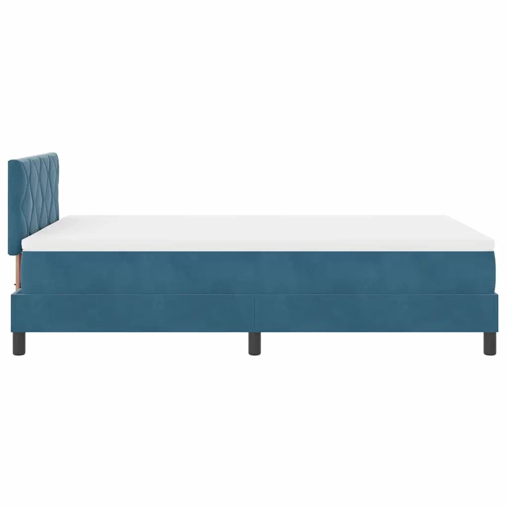 Letto a molle con materasso Blu Scuro 120 x 190 cm Velluto 3339228