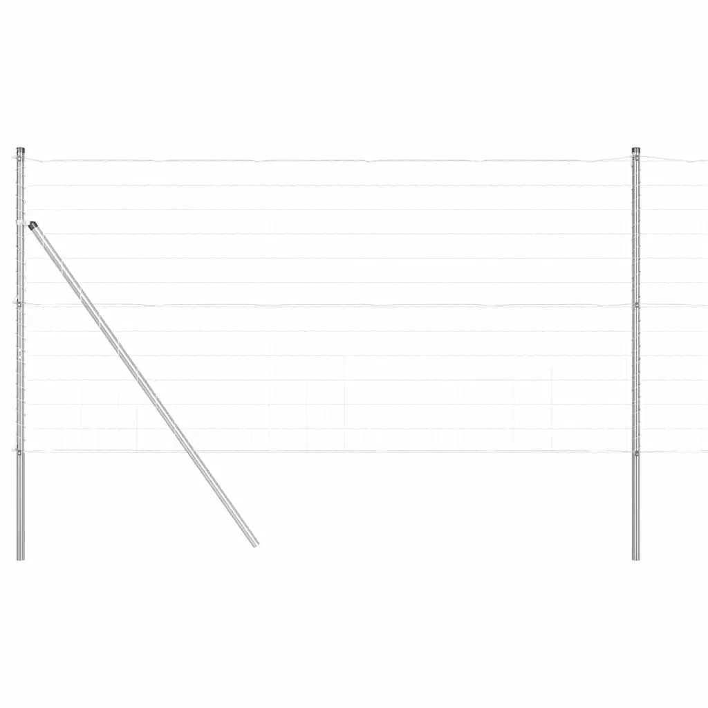 Recinzione con Posto Argento 1,4 x 10 m Acciaio e PVC 3350480