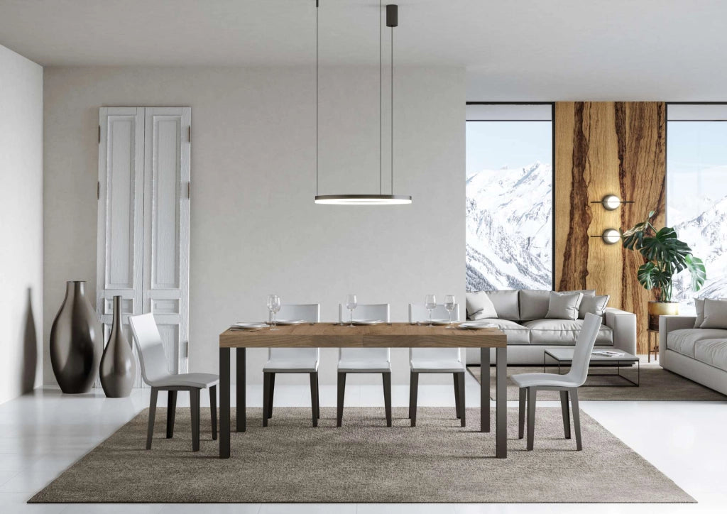 Tavolo Allungabile 160-420x90x77 cm Everyday Premium Quercia Natura Gambe Antracite