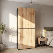 Armadio con cassetto portagioie asta appendiabiti e ripiano superiore MDF e pannello truciolare rovere 90 × 50 × 200 cm