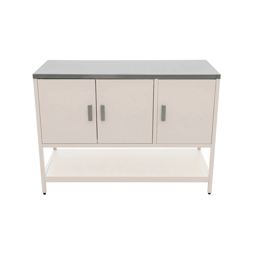 Mobile da cucina a isola da esterno in acciaio, 2 moduli, beige