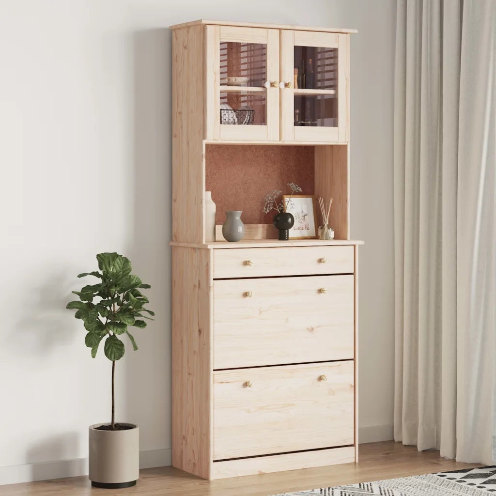 Credenza-Buffet-Armadio da cucina ALTA 77x35x188 cm in Legno Massello di Pino 384920