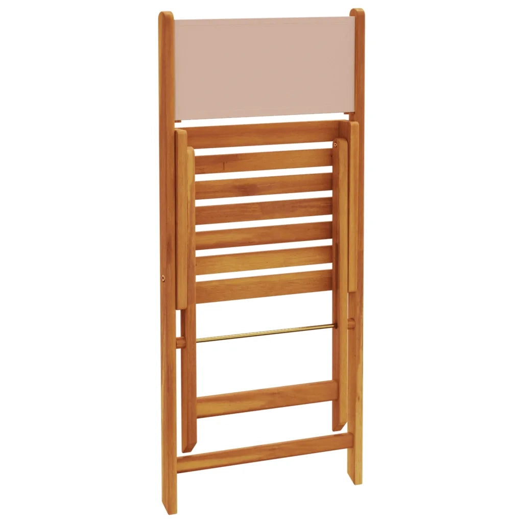 Set da Pranzo da Giardino 5 pz | Set Salotto da Giardino Tortora Tessuto e Legno Massello