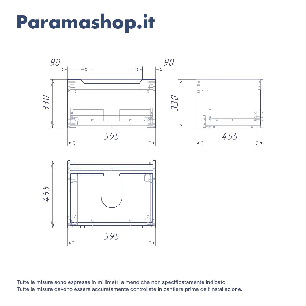 Mobile bagno sospeso 60cm terracotta opaco un cassettone con lavabo bianco lucido | Bako
