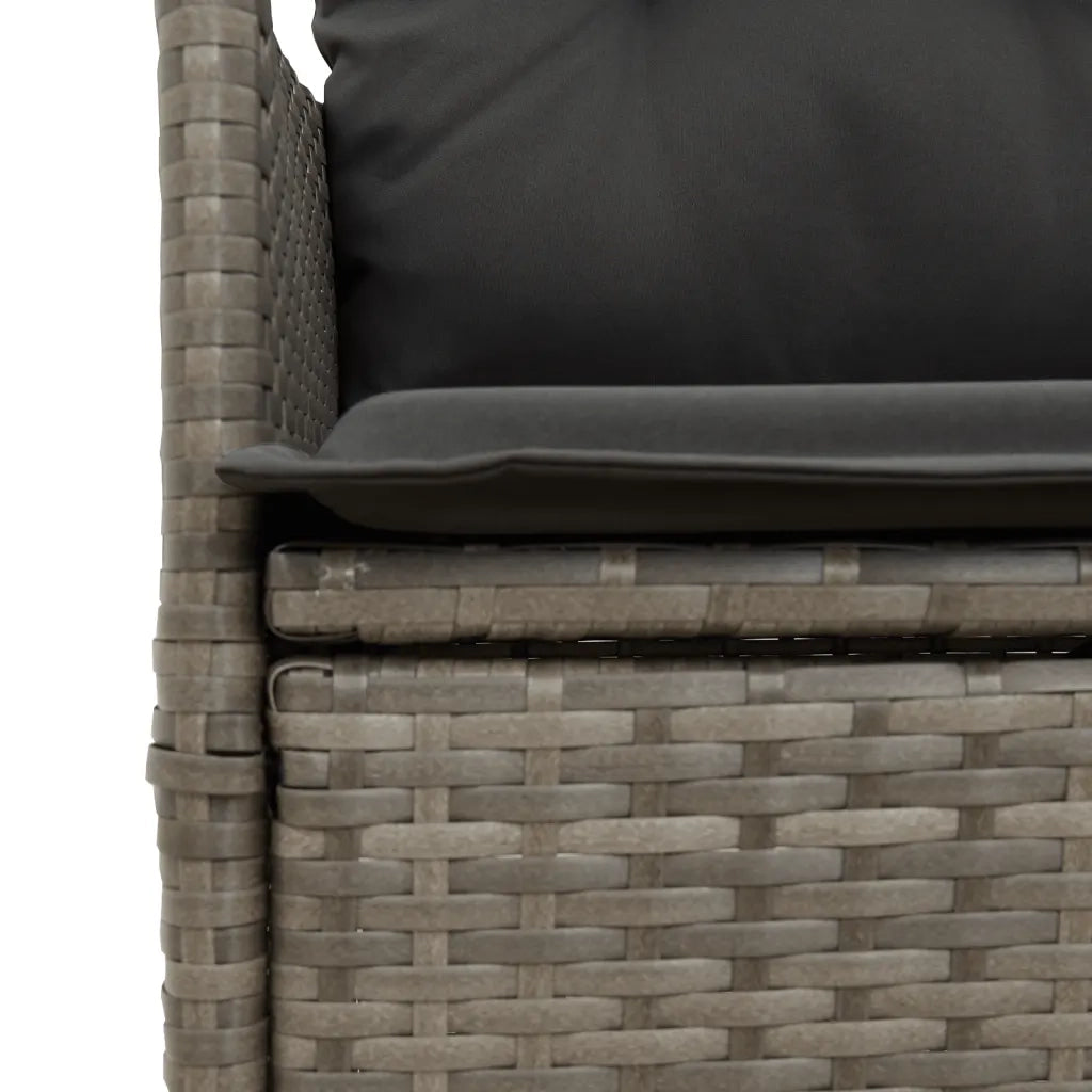 Set da Bistr¨° 3 pz | Set Salotto da Giardino con Cuscini Grigio in Polyrattan