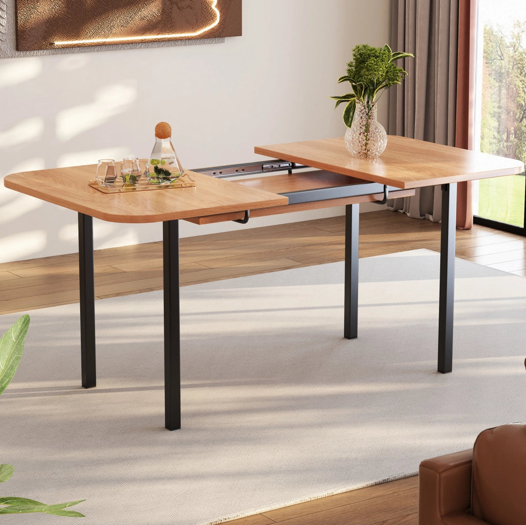 Tavolo da pranzo allungabile 120-160 cm in MDF naturale per 4-6 persone