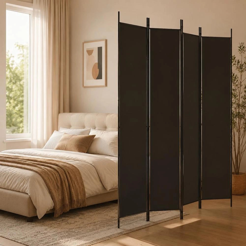6-panel Black Screen, 300x220 Cm, Fabric