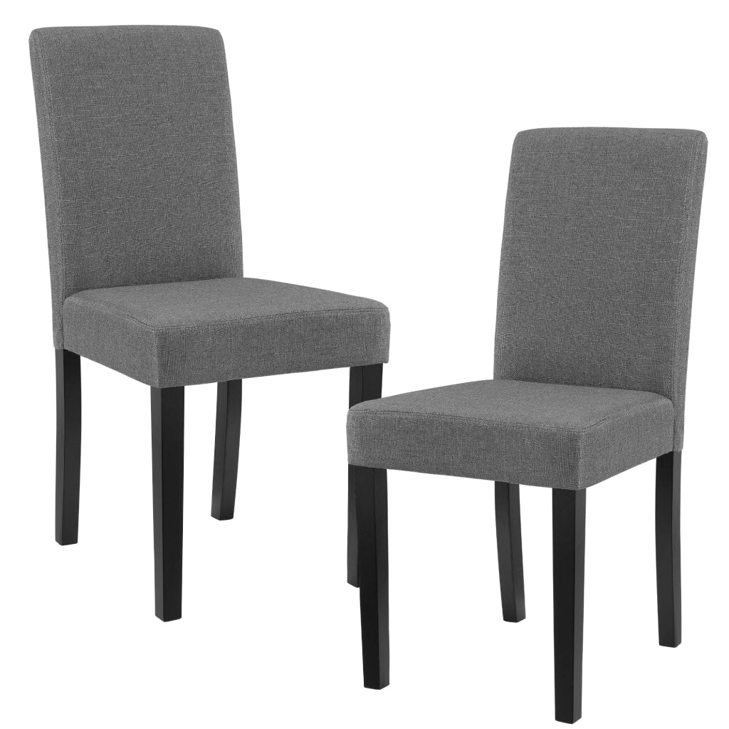 Set di 2 sedie rivestite in tessuto poliestere 90 cm grigio e nero 03_0003635