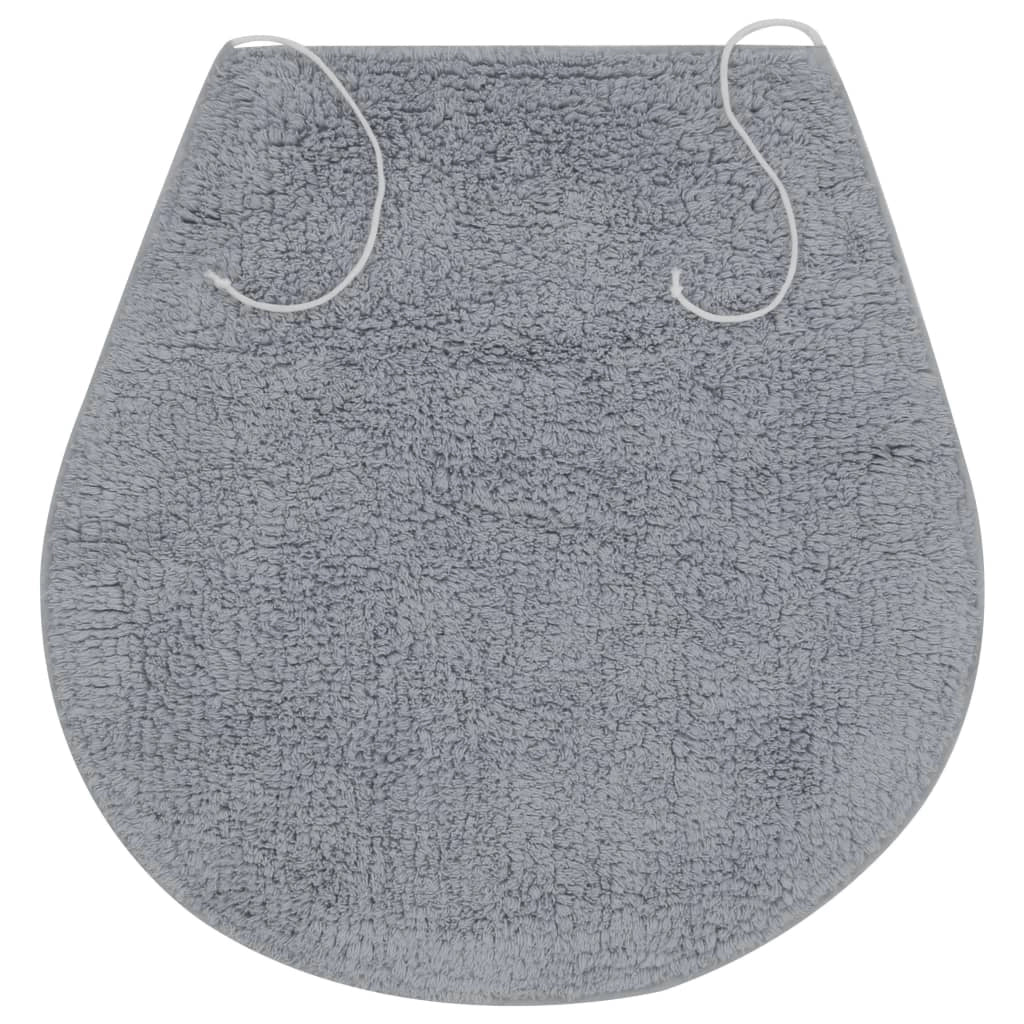 Set di 3 tappeti da bagno in tessuto grigio 02_0005725