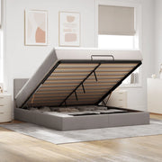 Pouf Letto con Materasso e LED Tortora 180x200cm in Tessuto