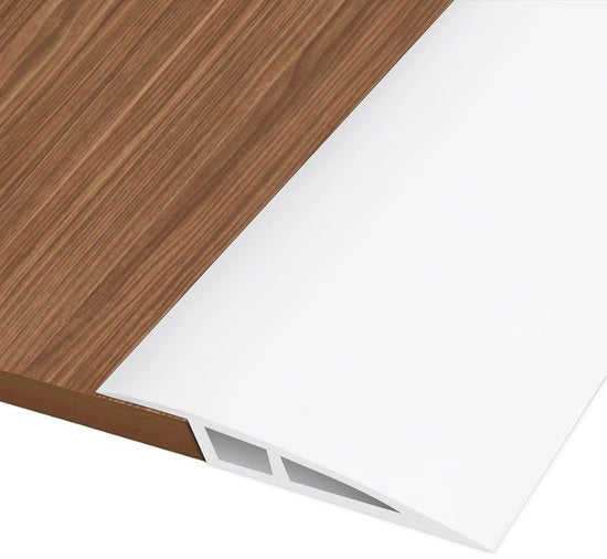 Striscia di transizione PVC per porte, 2M * 7CM, profilo di transizione adesivo, striscia di transizione per differenze di altezza, copertura per pavimenti in parquet e laminato, per differenze di altezza da 15mm a 20mm (bianco)