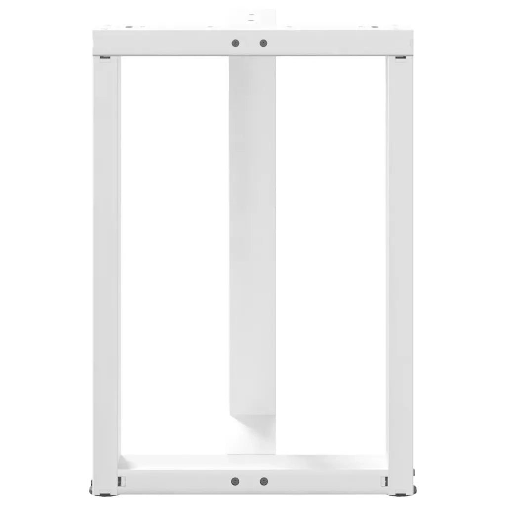 Gambe per tavolo da pranzo a forma di T 2 pz | Piede del tavolo bianche 60x35x(72-73) cm in acciaio