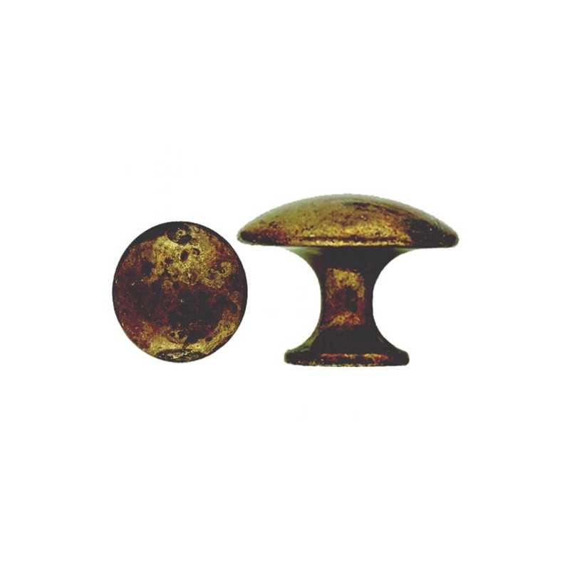 Pomolo Bombato Zama Ottone Antico 30 6484 Ms