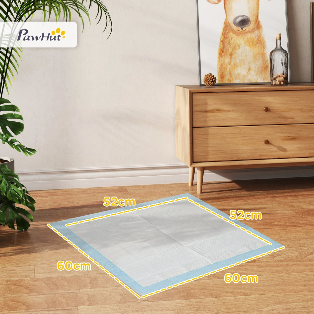 Set 80 Tappetini Igienici per Cani a 6 Strati in Tessuto non Tessuto, Carta e PE, 60x60 cm, Blu e Bianco