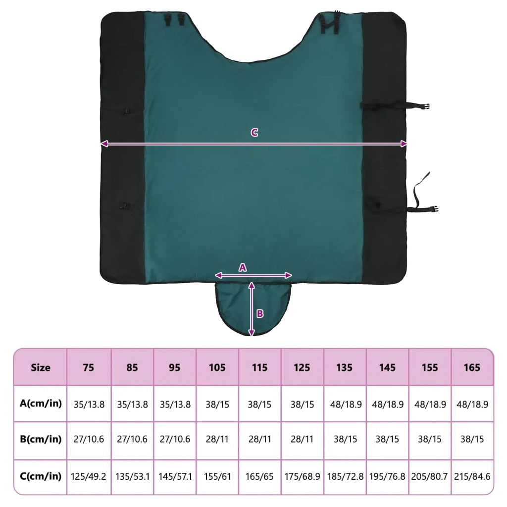 Coperta per Cavalli Verde Scuro e Nero 165 cm Poliestere 42013076