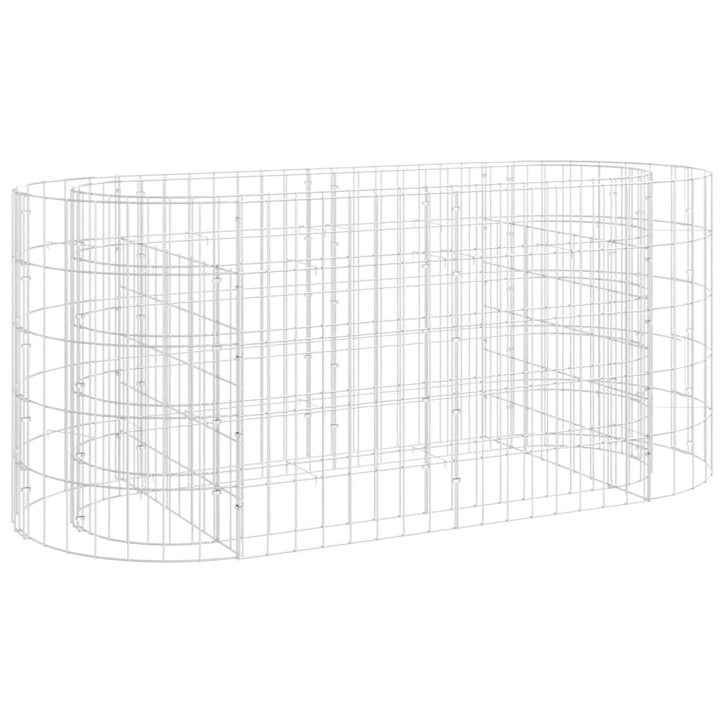 Aiuola rialzata in gabbione di ferro zincato 120 x 50 x 50 cm Argento 02_0039905