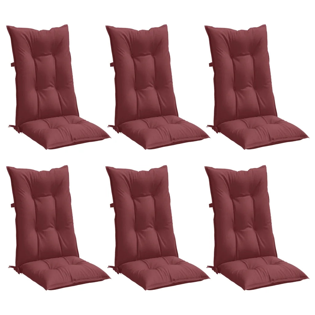 Cuscini Sedia Schiena Alta 2 Rosso Vino M¨¦lange 120x50x7 cm