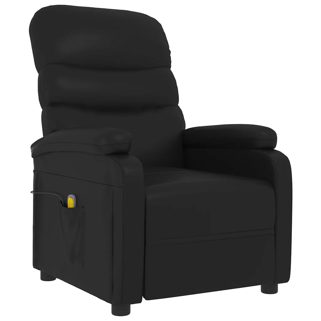 Poltrona Massaggiante | Sedia Relax Nera in Similpelle