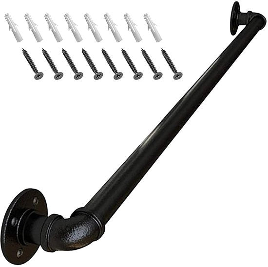 Leuning metallico nero - per interni e esterni - 120 cm